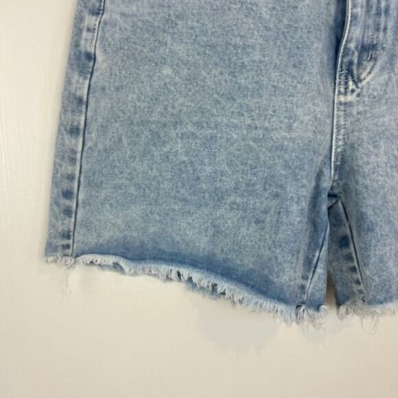 90s Y2K Style Women's Size Large Blue Jean Shorts Jorts Distressed Hem Mom - Picture 4 of 12